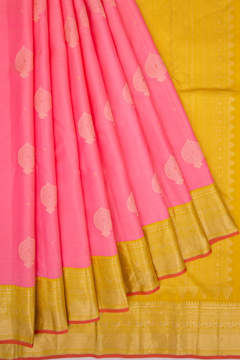 Kanchipuram Silk Butta Pink Saree