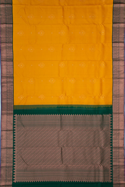 Kanchipuram Silk Butta Mustard Yellow Saree