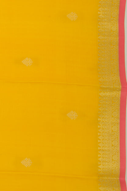 Kanchipuram Silk Butta Yellow Saree