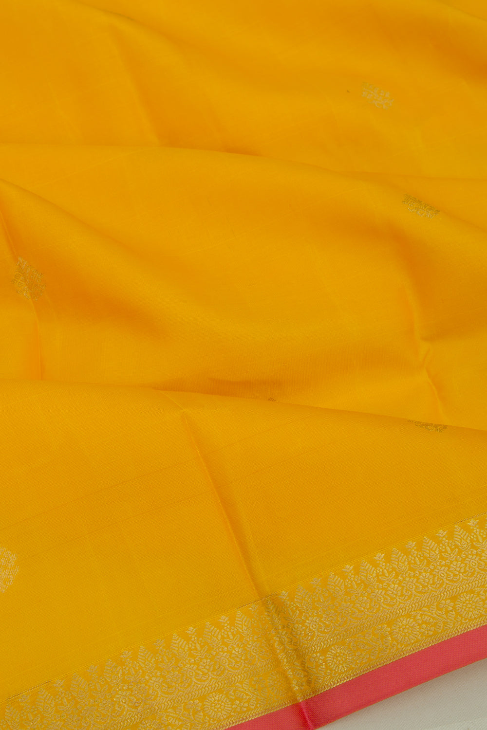 Kanchipuram Silk Butta Yellow Saree