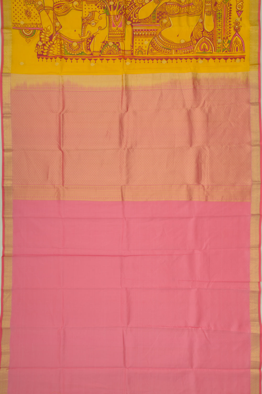 Kanchipuram Silk Butta Yellow Saree
