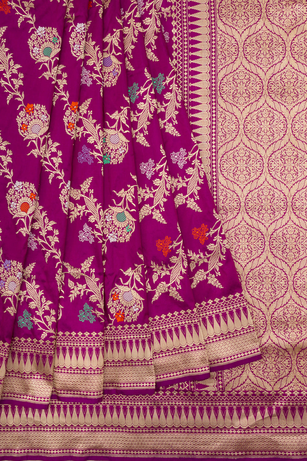 Banarasi Silk Kadwa Jaal Purple Saree
