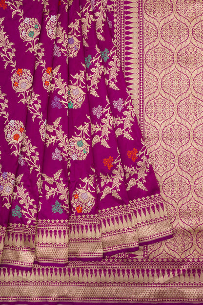 Banarasi Silk Kadwa Jaal Purple Saree