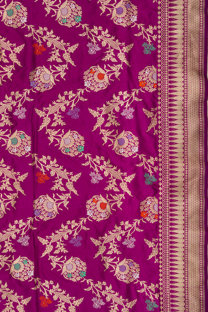 Banarasi Silk Kadwa Jaal Purple Saree