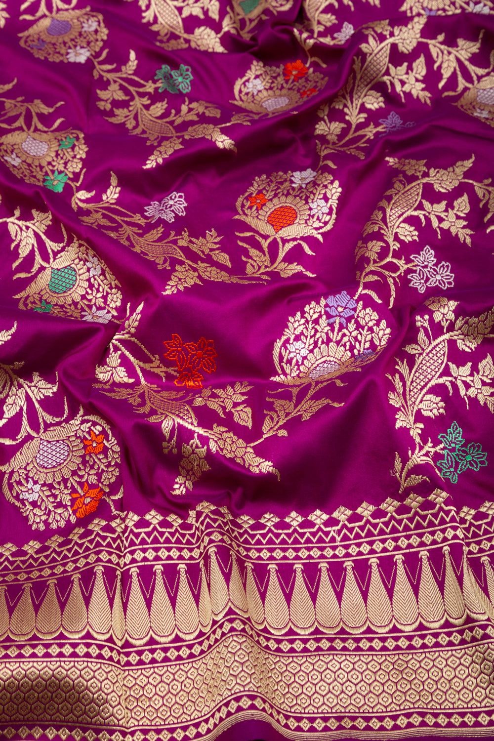 Banarasi Silk Kadwa Jaal Purple Saree