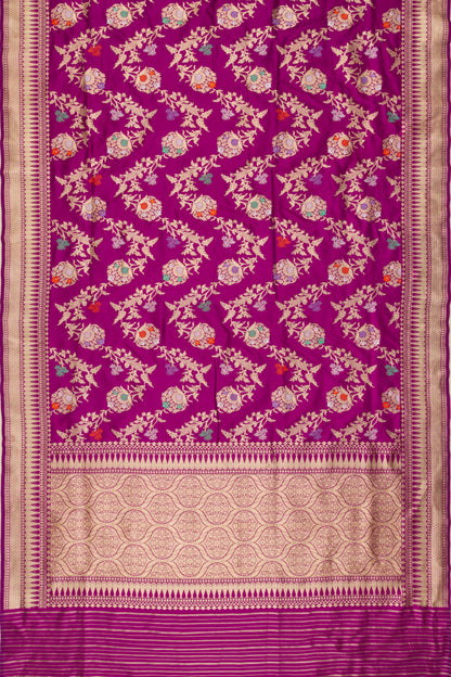 Banarasi Silk Kadwa Jaal Purple Saree
