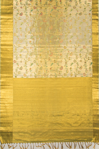 Kanchipuram Silk Tissue Jaal Gold Sare