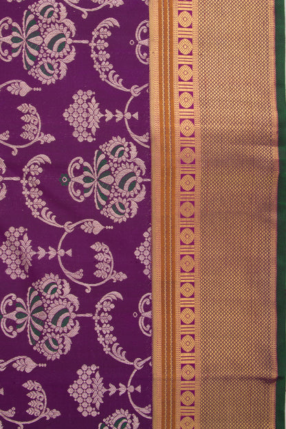 Kanchipuram Silk Jaal Purple Saree
