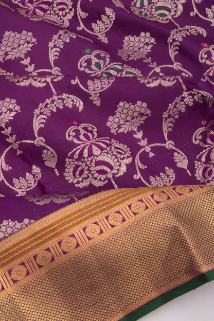 Kanchipuram Silk Jaal Purple Saree
