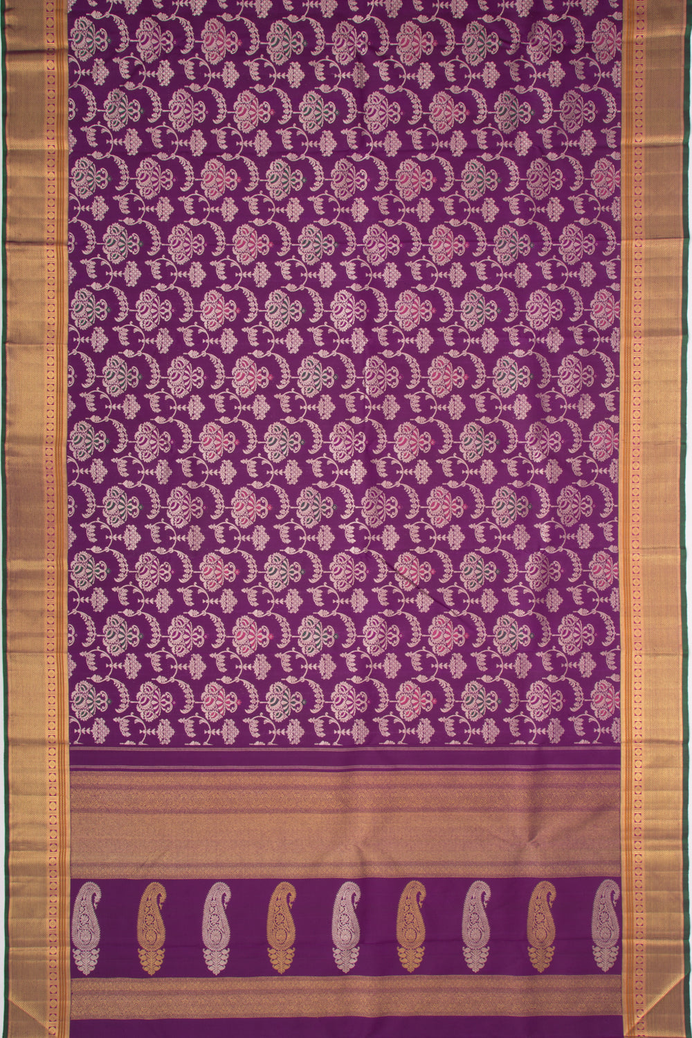 Kanchipuram Silk Jaal Purple Saree
