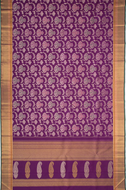 Kanchipuram Silk Jaal Purple Saree