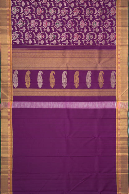 Kanchipuram Silk Jaal Purple Saree