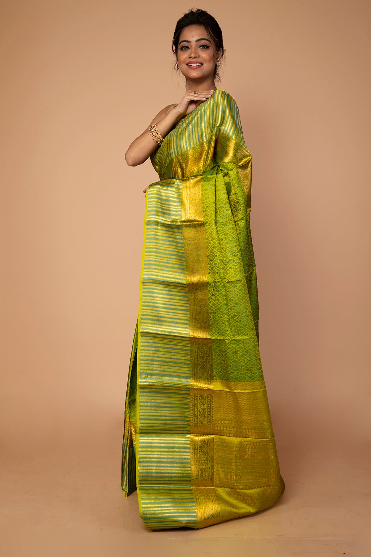 Kanchipuram Silk Jacquard Green Saree