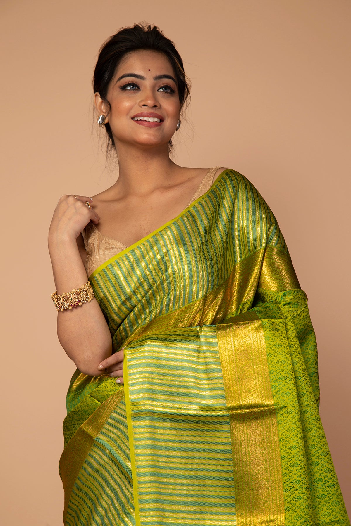 Kanchipuram Silk Jacquard Green Saree