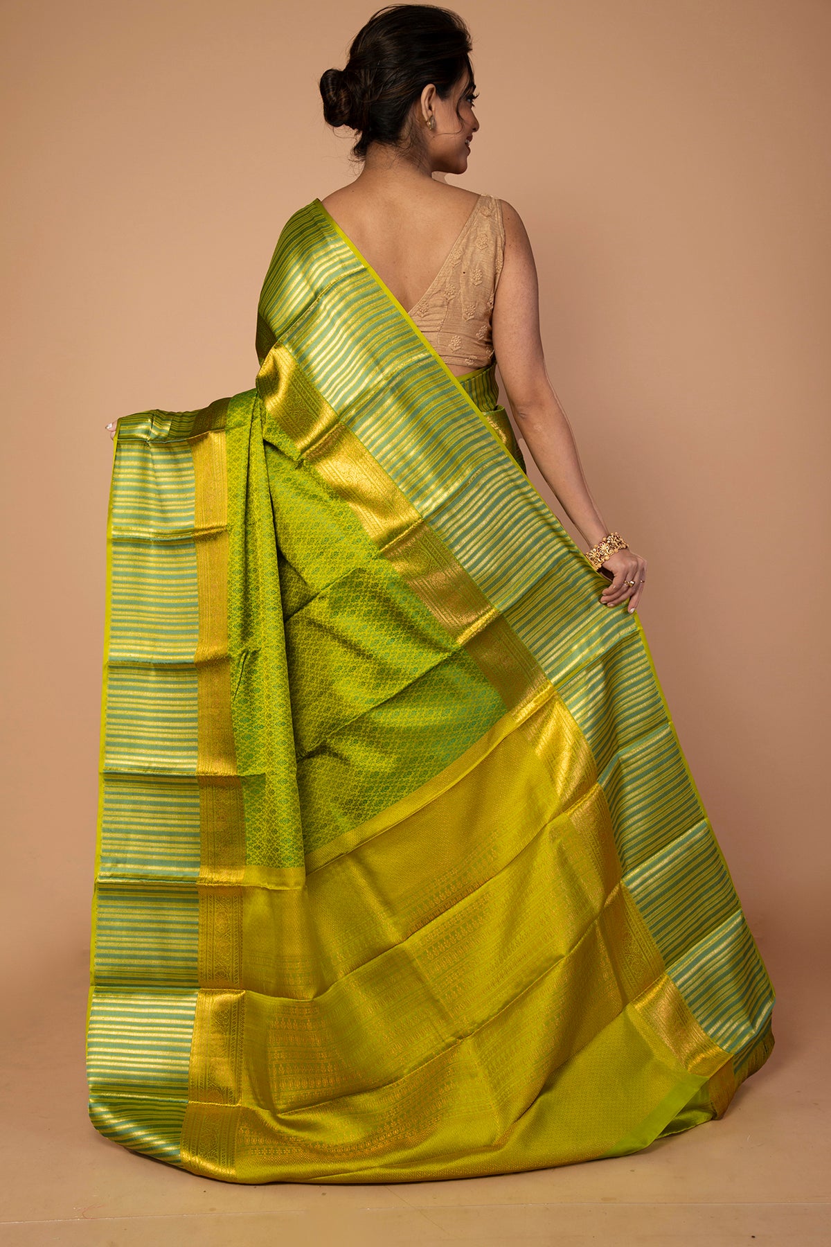 Kanchipuram Silk Jacquard Green Saree