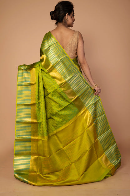 Kanchipuram Silk Jacquard Green Saree