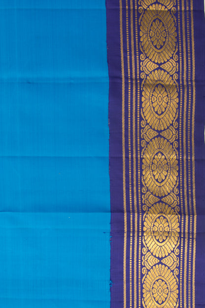 Kanchipuram Silk Plain Blue Saree