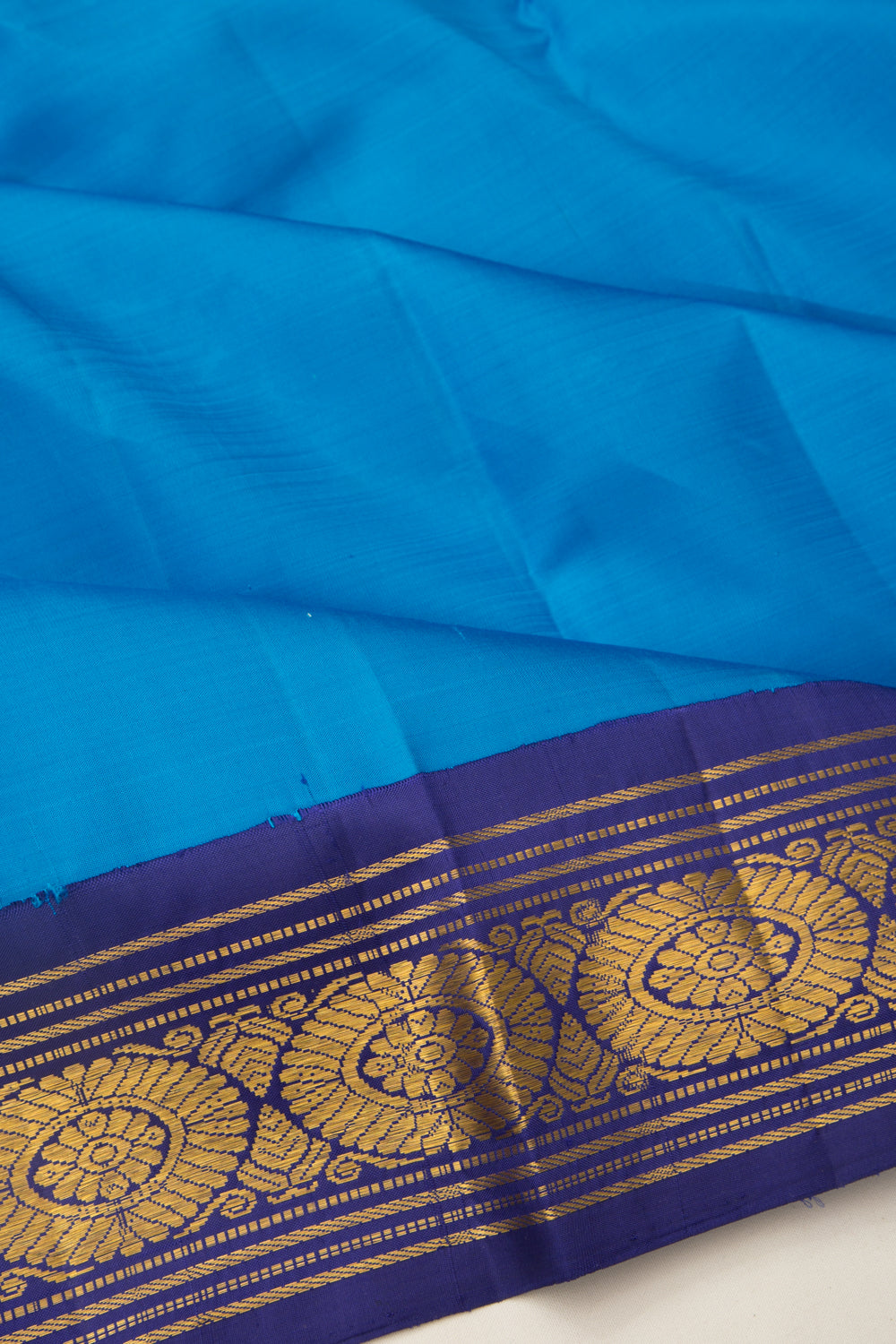 Kanchipuram Silk Plain Blue Saree