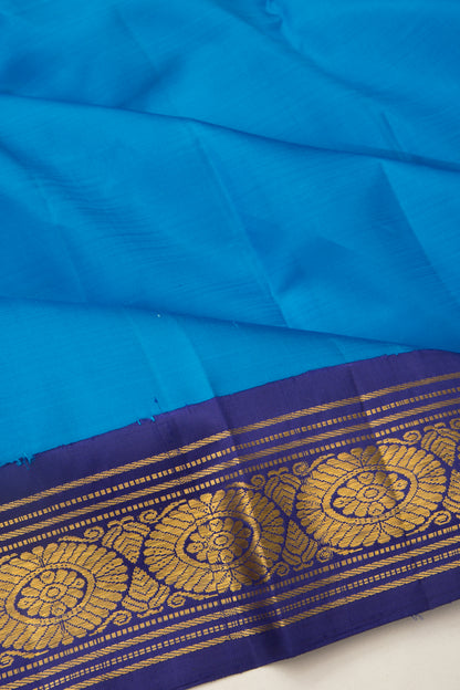 Kanchipuram Silk Plain Blue Saree