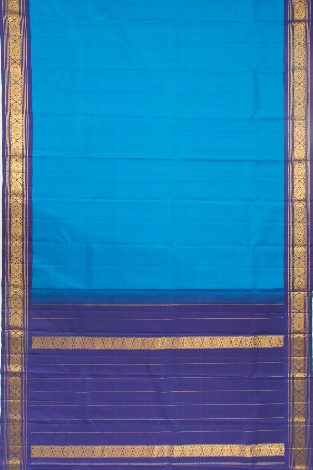 Kanchipuram Silk Plain Blue Saree