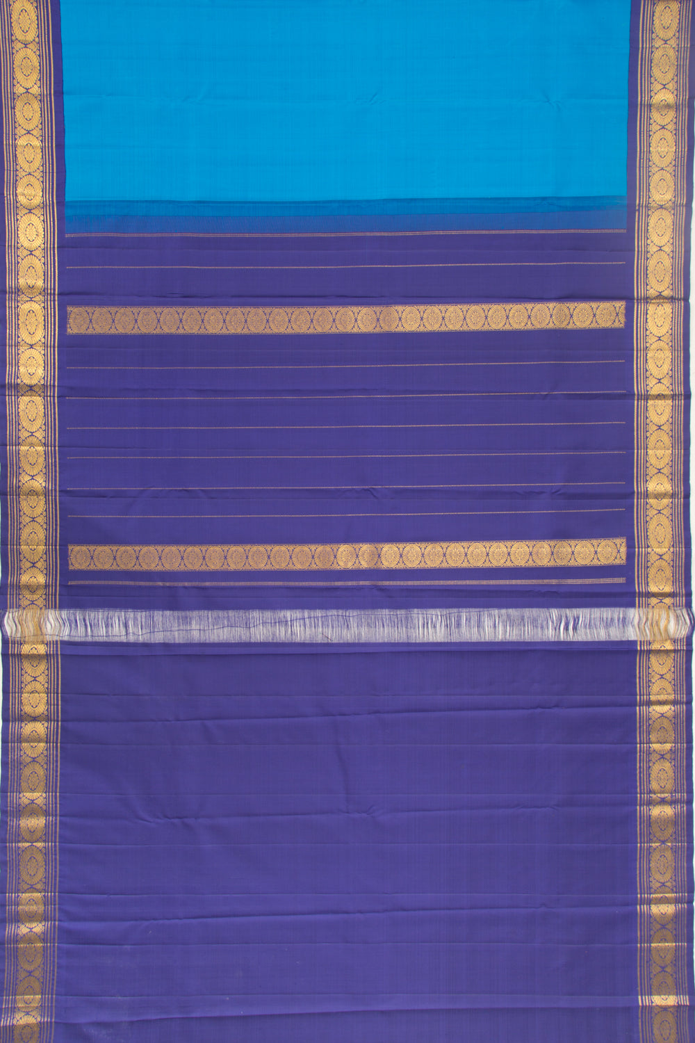 Kanchipuram Silk Plain Blue Saree