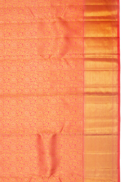 Kanchipuram Silk Jaal Peach Saree