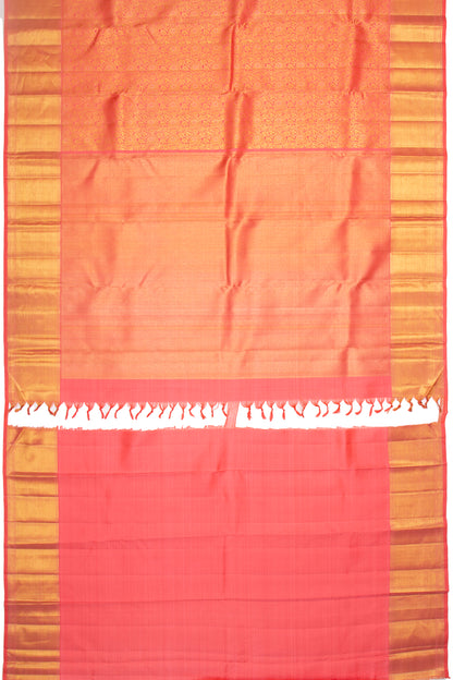 Kanchipuram Silk Jaal Peach Saree