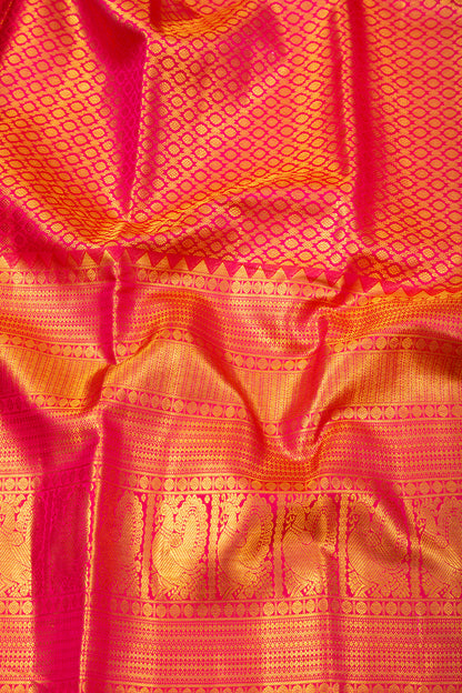 Kanchipuram Silk Tissue Brocade Pink Saree