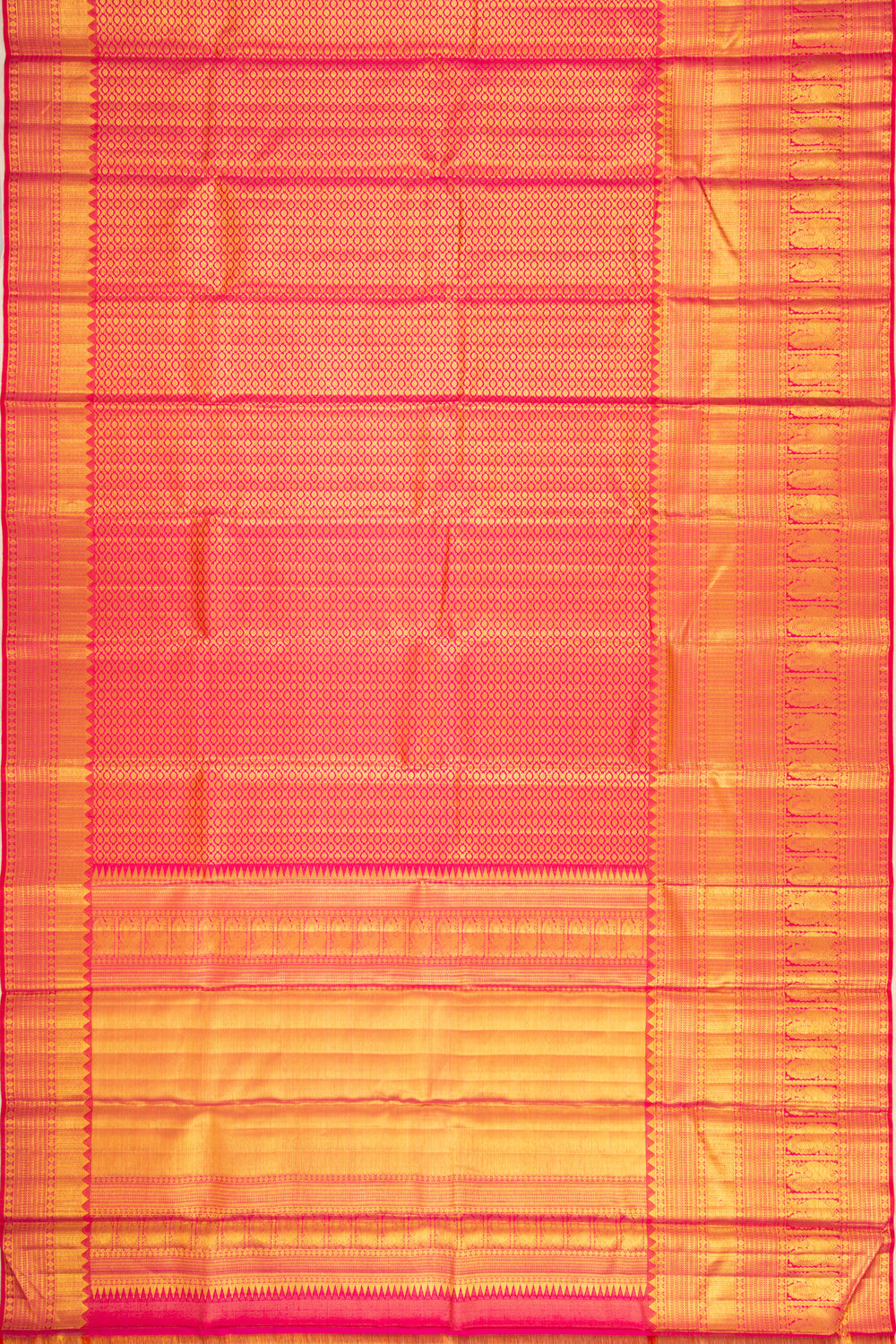 Kanchipuram Silk Tissue Brocade Pink Saree