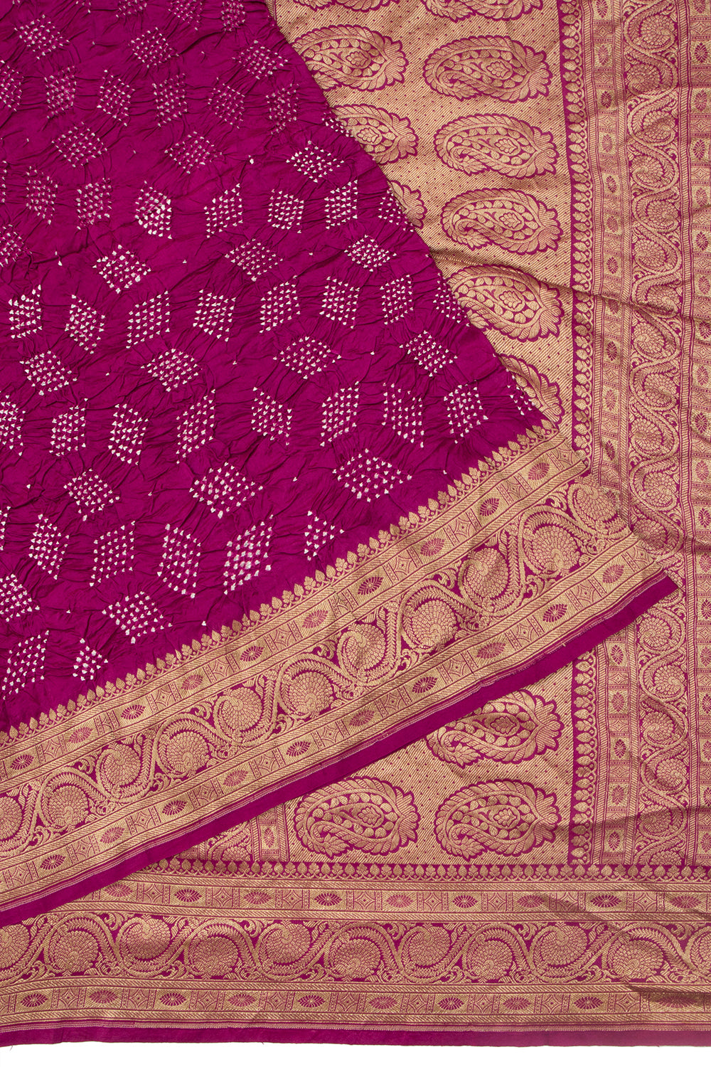 Banarasi Silk Bandhani Purple Saree