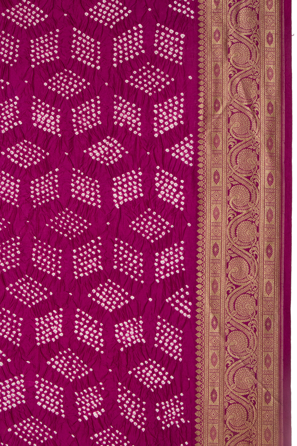Banarasi Silk Bandhani Purple Saree
