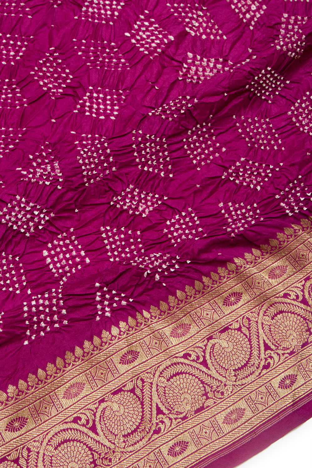 Banarasi Silk Bandhani Purple Saree