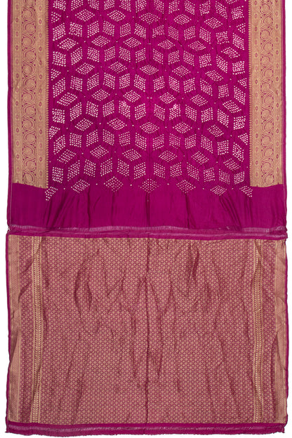 Banarasi Silk Bandhani Purple Saree