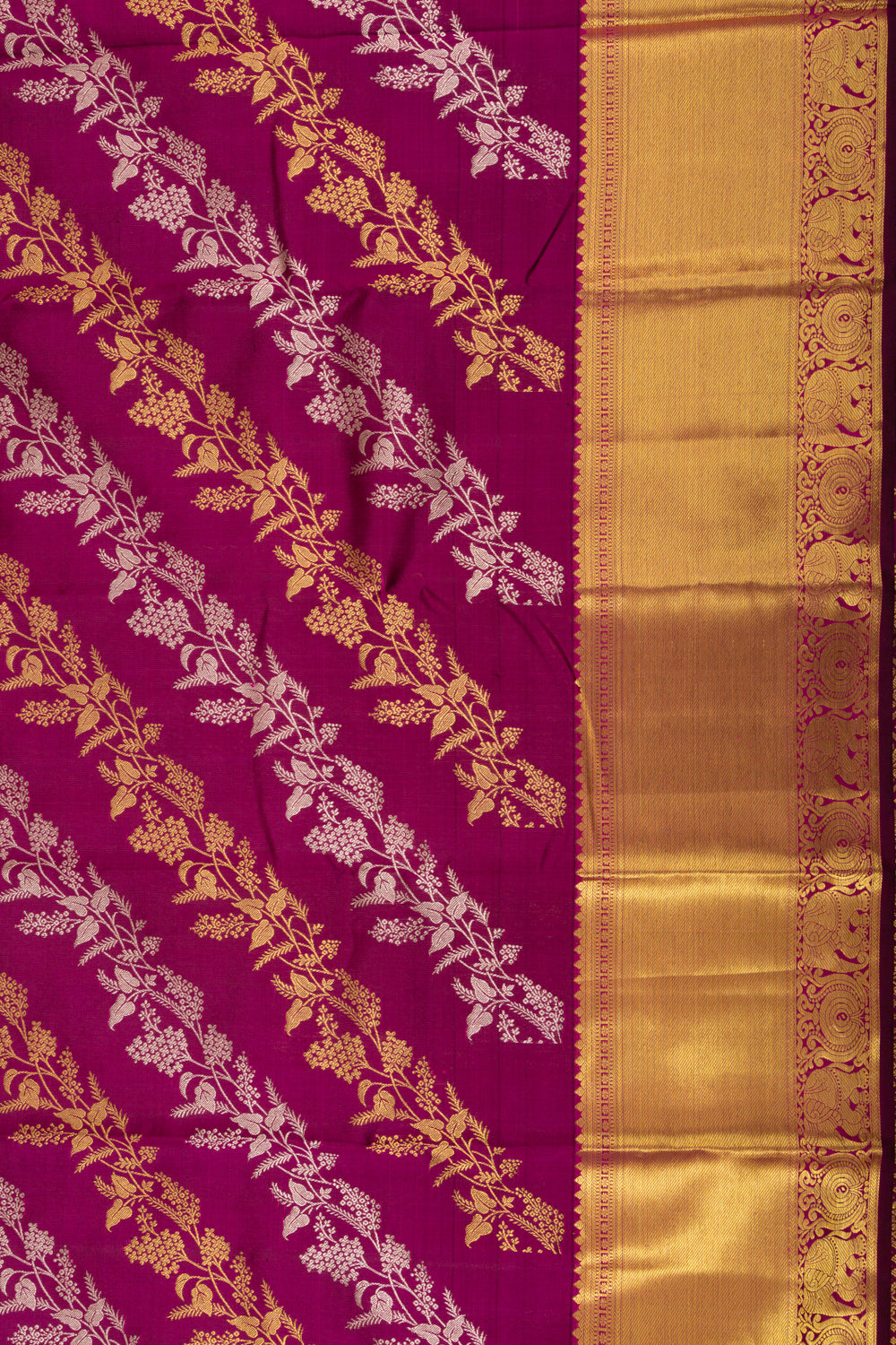 Kanchipuram Silk Jaal Purple Saree
