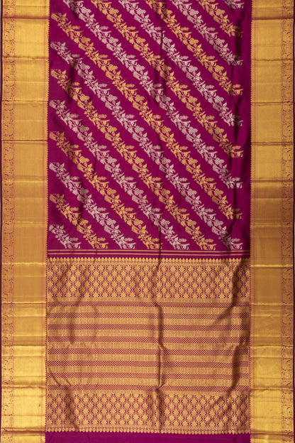 Kanchipuram Silk Jaal Purple Saree