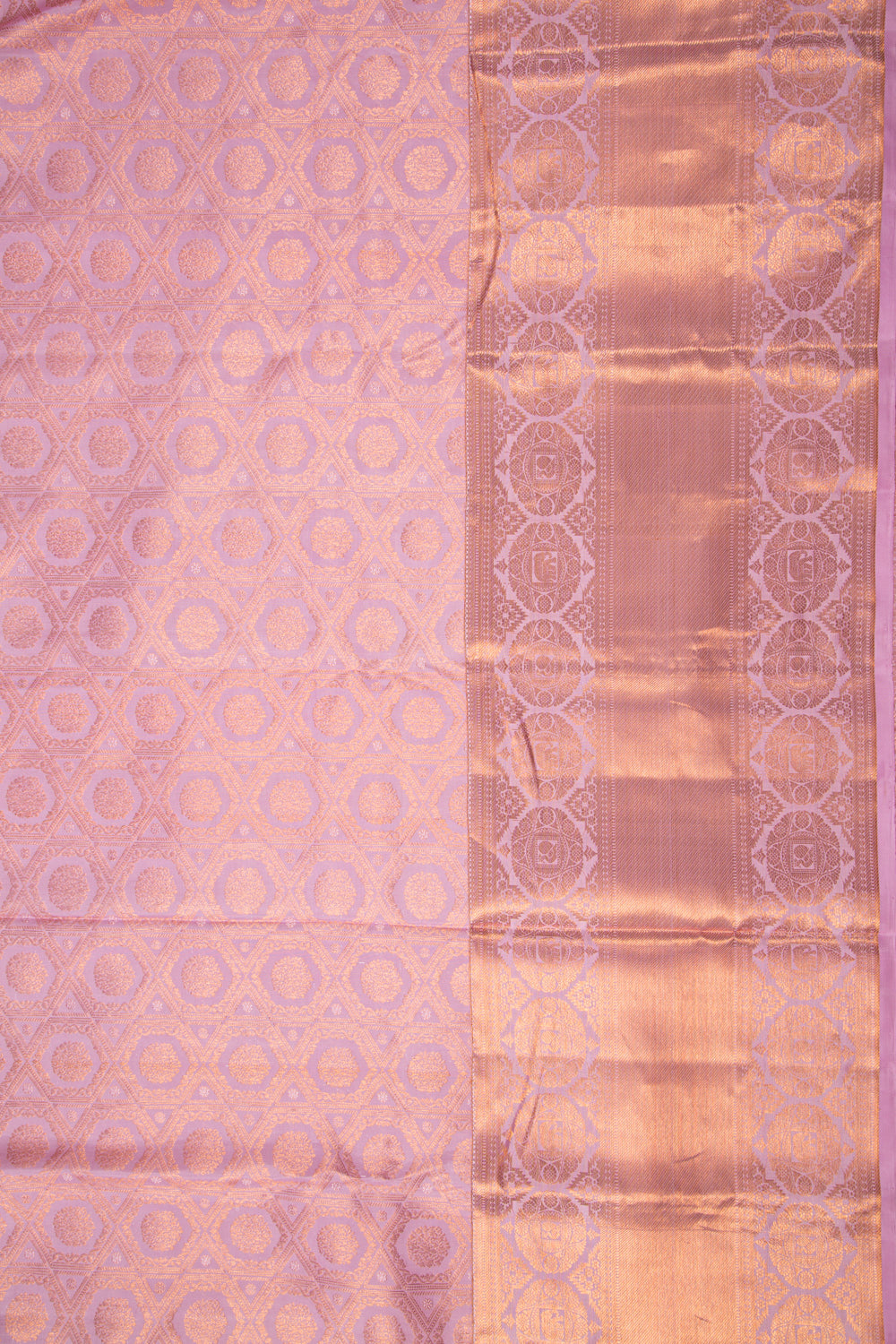 Kanchipuram Silk Brocade Pastel Pink Saree