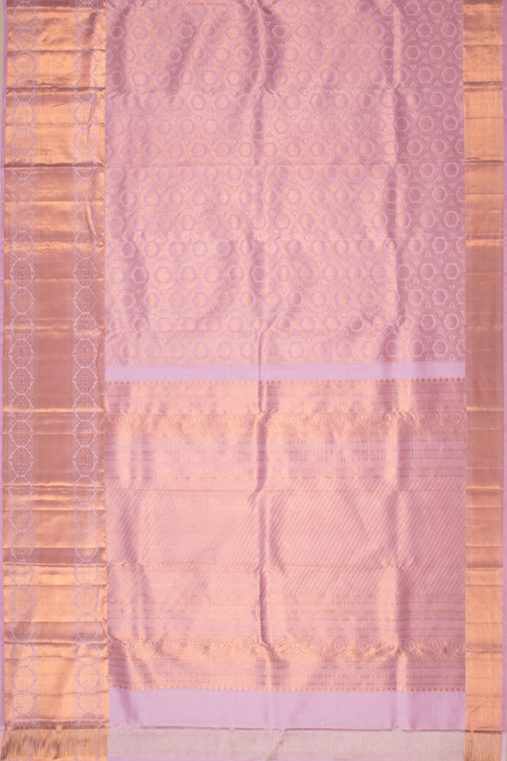 Kanchipuram Silk Brocade Pastel Pink Saree