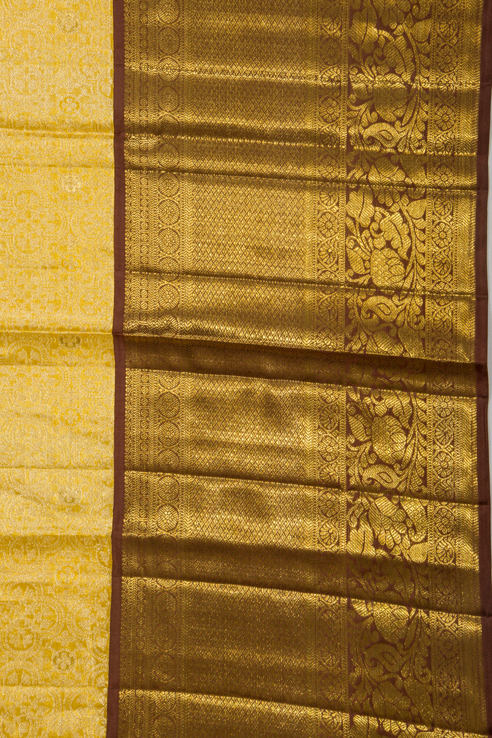 Kanchipuram Silk Tissue Brocade Gold Saree