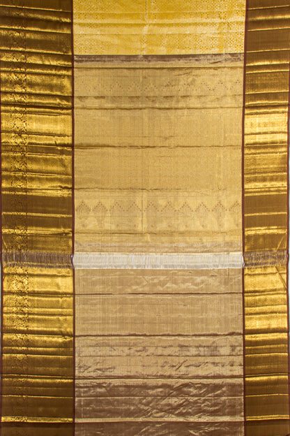 Kanchipuram Silk Tissue Brocade Gold Saree