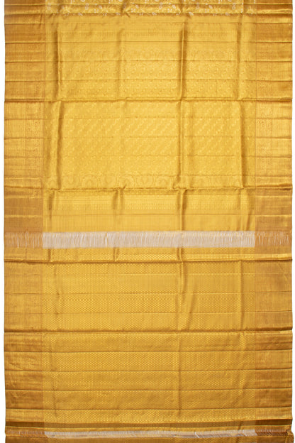 Kanchipuram Silk Tissue Jaal Gold Saree