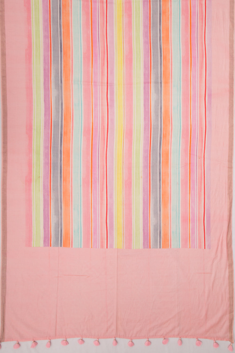 Mul Cotton Lines Multicolour Saree