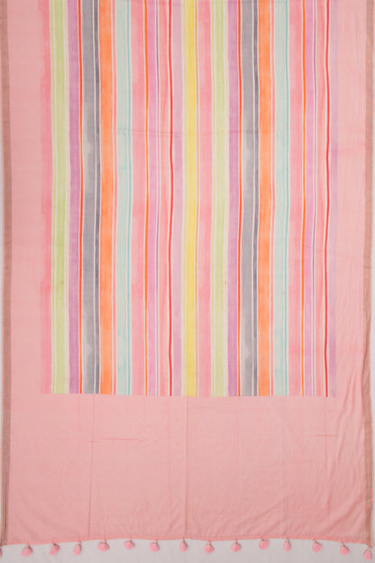 Mul Cotton Lines Multicolour Saree