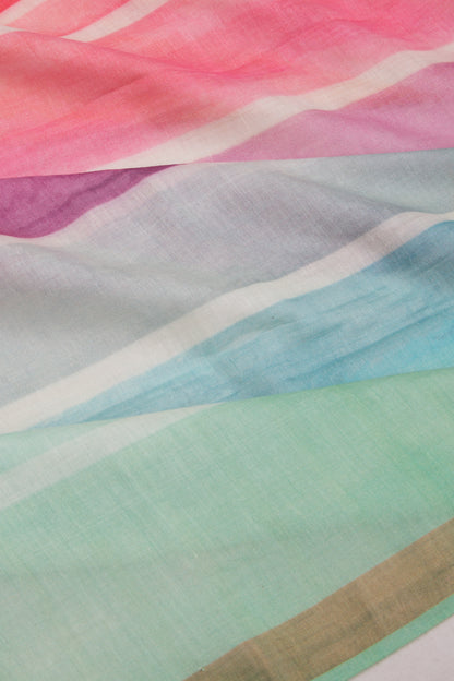 Mul Cotton Lines Multicolour Saree
