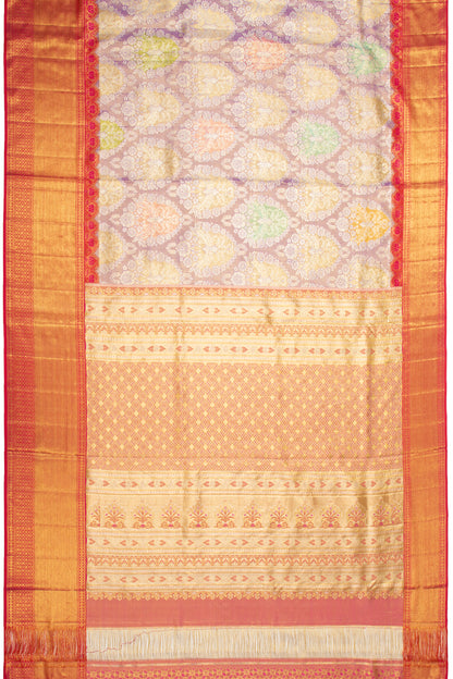 Kanchipuram Silk Tissue Brocade Lavender Saree