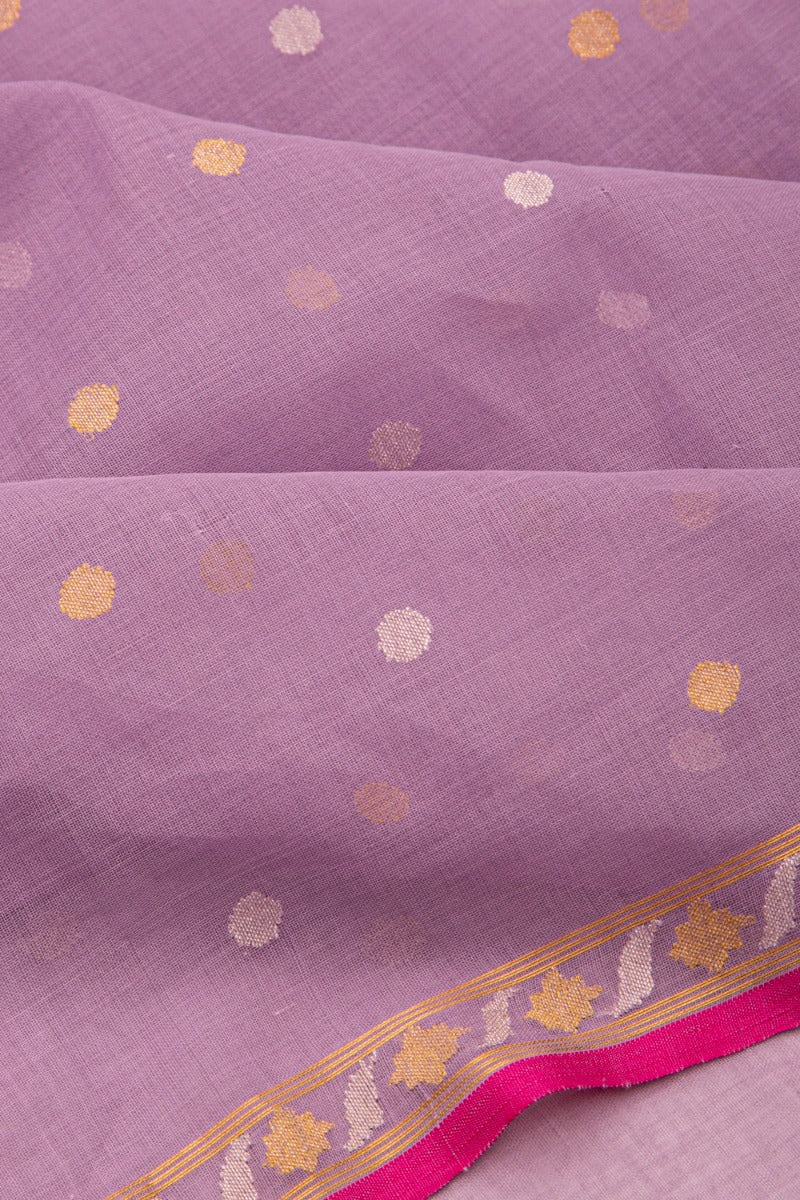 Banarasi Cotton Butta Lilac Saree