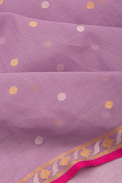 Banarasi Cotton Butta Lilac Saree