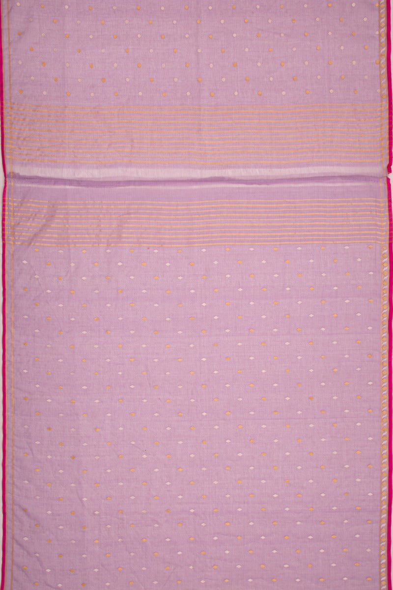 Banarasi Cotton Butta Lilac Saree