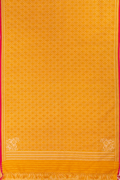 Banarasi Kora Organza Jamdani Mustard Yellow Saree