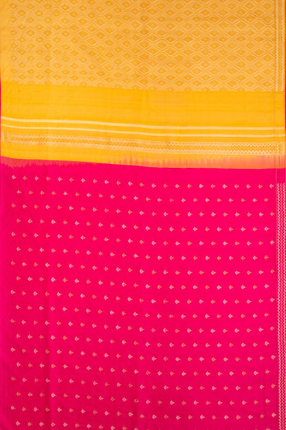 Banarasi Kora Organza Jamdani Mustard Yellow Saree