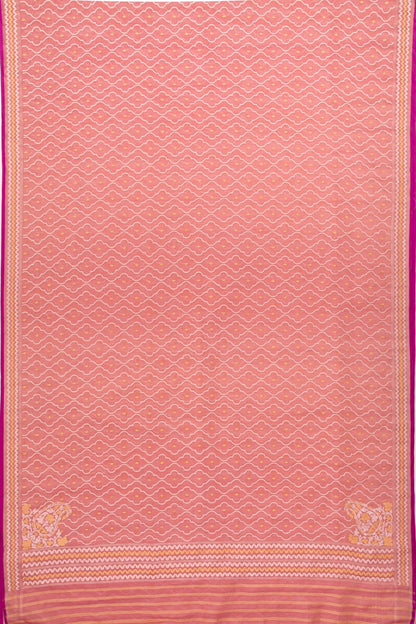 Banarasi Kora Organza Jamdani Peach Saree